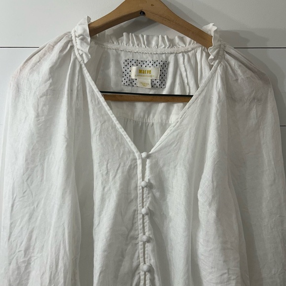 Anthropologie The Audie Linen Puff-Sleeve Blouse - Picture 15 of 16